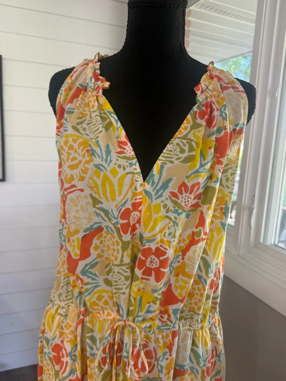 Velvet by Graham & Spencer Yellow Multicolor Floral Fit & Flare Midi Dress M